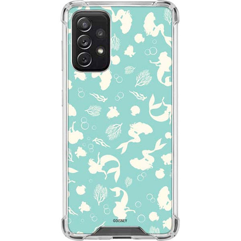Disney The Little Mermaid Character Silhouette Pattern Galaxy A72 5G Clear Case